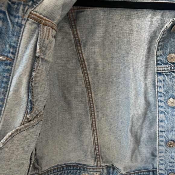 Topshop blue jean denim jacket distressed Light Wash size 10 - Picture 5 of 16